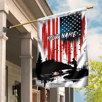 Custom Flag American Fishing Garden Flag Fish Silhouette in Grunge Patriotic - Wonder Print Shop