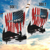 Custom Flag American Fishing Garden Flag Fish Silhouette in Grunge Patriotic - Wonder Print Shop