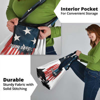 Custom Flag American Fishing Grocery Bag Fish Silhouette in Grunge Patriotic - Wonder Print Shop