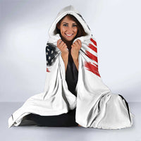 Custom Flag American Fishing Hooded Blanket Fish Silhouette in Grunge Patriotic - Wonder Print Shop