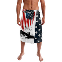 Custom Flag American Fishing Lavalava Fish Silhouette in Grunge Patriotic - Wonder Print Shop