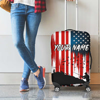 Custom Flag American Fishing Luggage Cover Fish Silhouette in Grunge Patriotic - Wonder Print Shop