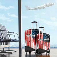 Custom Flag American Fishing Luggage Cover Fish Silhouette in Grunge Patriotic - Wonder Print Shop