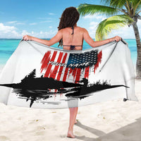 Custom Flag American Fishing Sarong Fish Silhouette in Grunge Patriotic - Wonder Print Shop