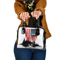 Custom Flag American Fishing Shoulder Handbag Fish Silhouette in Grunge Patriotic - Wonder Print Shop