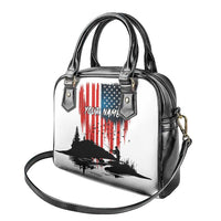 Custom Flag American Fishing Shoulder Handbag Fish Silhouette in Grunge Patriotic - Wonder Print Shop