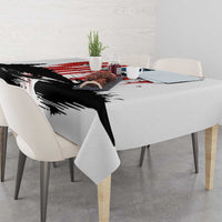 Custom Flag American Fishing Tablecloth Fish Silhouette in Grunge Patriotic - Wonder Print Shop