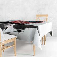 Custom Flag American Fishing Tablecloth Fish Silhouette in Grunge Patriotic - Wonder Print Shop