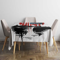Custom Flag American Fishing Tablecloth Fish Silhouette in Grunge Patriotic - Wonder Print Shop