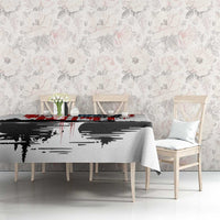 Custom Flag American Fishing Tablecloth Fish Silhouette in Grunge Patriotic - Wonder Print Shop