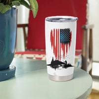 Custom Flag American Fishing Tumbler Cup Fish Silhouette in Grunge Patriotic - Wonder Print Shop