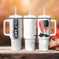 Custom Flag American Fishing Tumbler With Handle Fish Silhouette in Grunge Patriotic - Wonder Print Shop