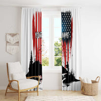 Custom Flag American Fishing Window Curtain Fish Silhouette in Grunge Patriotic - Wonder Print Shop
