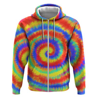 Colorful Tie Dye Spiral Goft Hoodie Custom Name in Retro Psychedelic Style Design - Wonder Print Shop