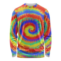 Colorful Tie Dye Spiral Goft Long Sleeve Shirt Custom Name in Retro Psychedelic Style Design - Wonder Print Shop