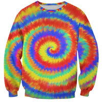 Colorful Tie Dye Spiral Goft Sweatshirt Custom Name in Retro Psychedelic Style Design - Wonder Print Shop
