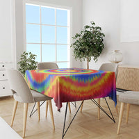 Colorful Tie Dye Spiral Goft Tablecloth Custom Name in Retro Psychedelic Style Design - Wonder Print Shop