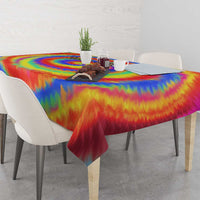 Colorful Tie Dye Spiral Goft Tablecloth Custom Name in Retro Psychedelic Style Design - Wonder Print Shop
