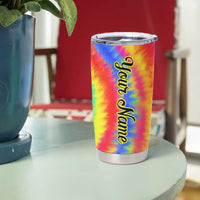 Colorful Tie Dye Spiral Goft Tumbler Cup Custom Name in Retro Psychedelic Style Design - Wonder Print Shop