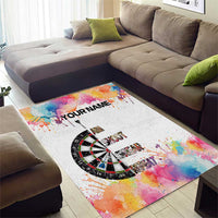 Custom Name Darts Area Rug Funny Dartboards Colorful Paint Aim Shoot Swear Repeat - Wonder Print Shop