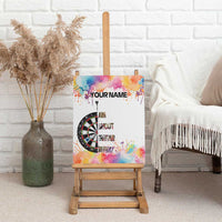 Custom Name Darts Canvas Wall Art Funny Dartboards Colorful Paint Aim Shoot Swear Repeat - Wonder Print Shop
