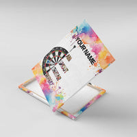 Custom Name Darts Canvas Wall Art Funny Dartboards Colorful Paint Aim Shoot Swear Repeat - Wonder Print Shop