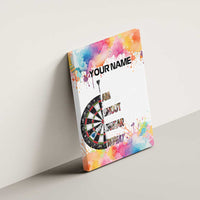 Custom Name Darts Canvas Wall Art Funny Dartboards Colorful Paint Aim Shoot Swear Repeat - Wonder Print Shop