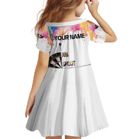 Custom Name Darts Family Matching Long Sleeve Bodycon Dress and Hawaiian Shirt Funny Dartboards Colorful Paint Aim Shoot Swear Repeat - Wonder Print Shop