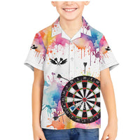 Custom Name Darts Family Matching Mermaid Dress and Hawaiian Shirt Funny Dartboards Colorful Paint Aim Shoot Swear Repeat - Wonder Print Shop