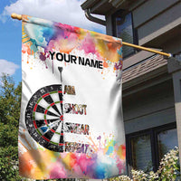 Custom Name Darts Garden Flag Funny Dartboards Colorful Paint Aim Shoot Swear Repeat - Wonder Print Shop