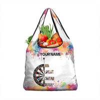 Custom Name Darts Grocery Bag Funny Dartboards Colorful Paint Aim Shoot Swear Repeat - Wonder Print Shop