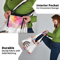 Custom Name Darts Grocery Bag Funny Dartboards Colorful Paint Aim Shoot Swear Repeat - Wonder Print Shop