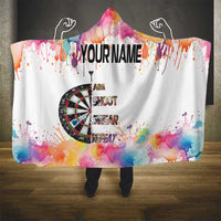 Custom Name Darts Hooded Blanket Funny Dartboards Colorful Paint Aim Shoot Swear Repeat - Wonder Print Shop
