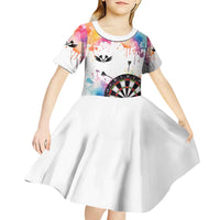Custom Name Darts Kid Short Sleeve Dress Funny Dartboards Colorful Paint Aim Shoot Swear Repeat - Wonder Print Shop