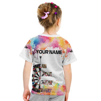Custom Name Darts Kid T Shirt Funny Dartboards Colorful Paint Aim Shoot Swear Repeat - Wonder Print Shop