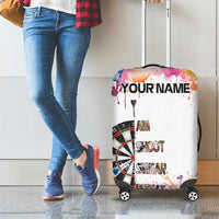 Custom Name Darts Luggage Cover Funny Dartboards Colorful Paint Aim Shoot Swear Repeat - Wonder Print Shop