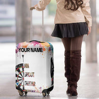 Custom Name Darts Luggage Cover Funny Dartboards Colorful Paint Aim Shoot Swear Repeat - Wonder Print Shop