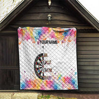 Custom Name Darts Quilt Funny Dartboards Colorful Paint Aim Shoot Swear Repeat - Wonder Print Shop
