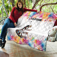 Custom Name Darts Quilt Funny Dartboards Colorful Paint Aim Shoot Swear Repeat - Wonder Print Shop