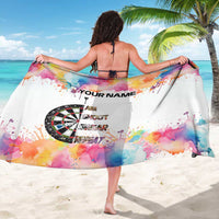 Custom Name Darts Sarong Funny Dartboards Colorful Paint Aim Shoot Swear Repeat - Wonder Print Shop