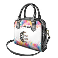 Custom Name Darts Shoulder Handbag Funny Dartboards Colorful Paint Aim Shoot Swear Repeat - Wonder Print Shop