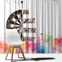 Custom Name Darts Window Curtain Funny Dartboards Colorful Paint Aim Shoot Swear Repeat - Wonder Print Shop