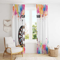Custom Name Darts Window Curtain Funny Dartboards Colorful Paint Aim Shoot Swear Repeat - Wonder Print Shop