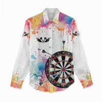 Custom Name Darts Women Casual Shirt Funny Dartboards Colorful Paint Aim Shoot Swear Repeat - Wonder Print Shop