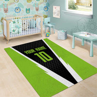 Personalized Custom Bass Fishing Area Rug Jumping Fish Graphic and Green Black Honeycomb - Wonder Print Shop
