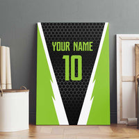 Personalized Custom Bass Fishing Canvas Wall Art Jumping Fish Graphic and Green Black Honeycomb - Wonder Print Shop