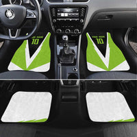 Personalized Custom Bass Fishing Car Mats Jumping Fish Graphic and Green Black Honeycomb - Wonder Print Shop