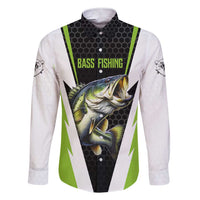 Personalized Custom Bass Fishing Family Matching Short Sleeve Bodycon Dress and Hawaiian Shirt Jumping Fish Graphic and Green Black Honeycomb - Wonder Print Shop