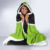 Personalized Custom Bass Fishing Hooded Blanket Jumping Fish Graphic and Green Black Honeycomb - Wonder Print Shop
