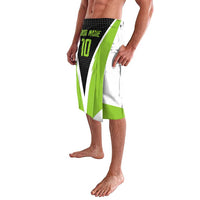 Personalized Custom Bass Fishing Lavalava Jumping Fish Graphic and Green Black Honeycomb - Wonder Print Shop